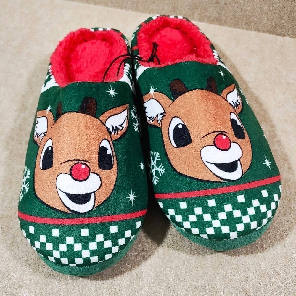 Rudolph The Red Nose Reindeer Holiday Indoor Outdoor Slippers